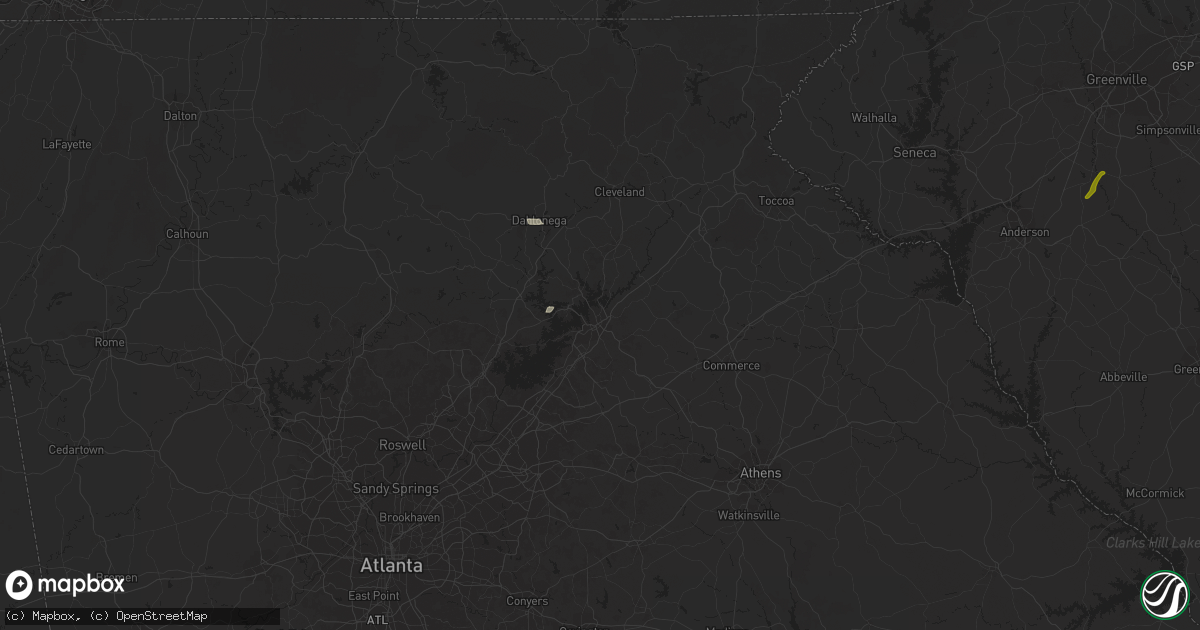 Hail map in Gainesville, GA on September 12, 2023