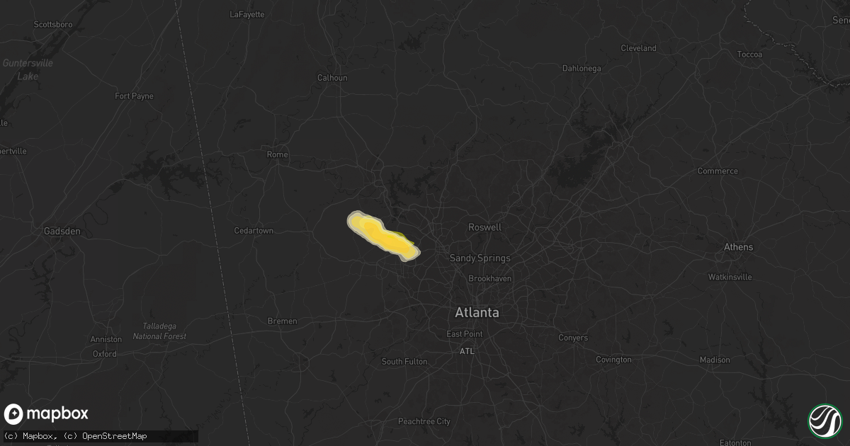 Hail map in Kennesaw, GA on September 12, 2023