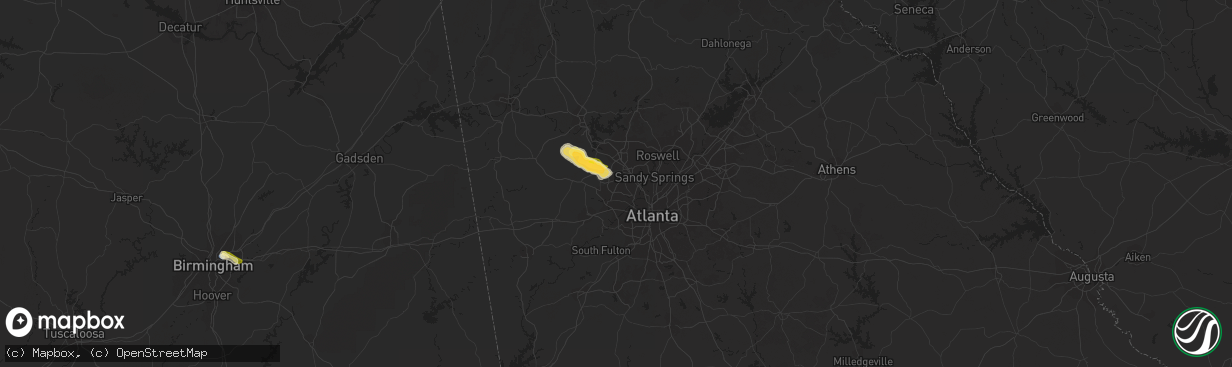 Hail map in Marietta, GA on September 12, 2023