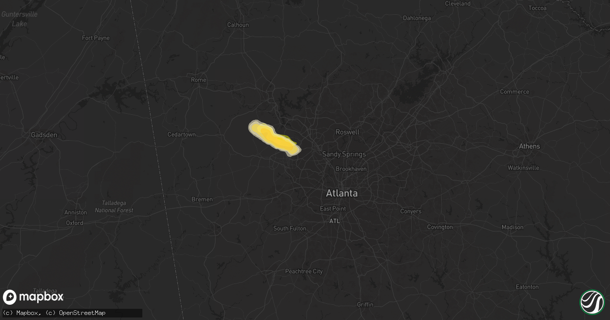 Hail map in Marietta, GA on September 12, 2023