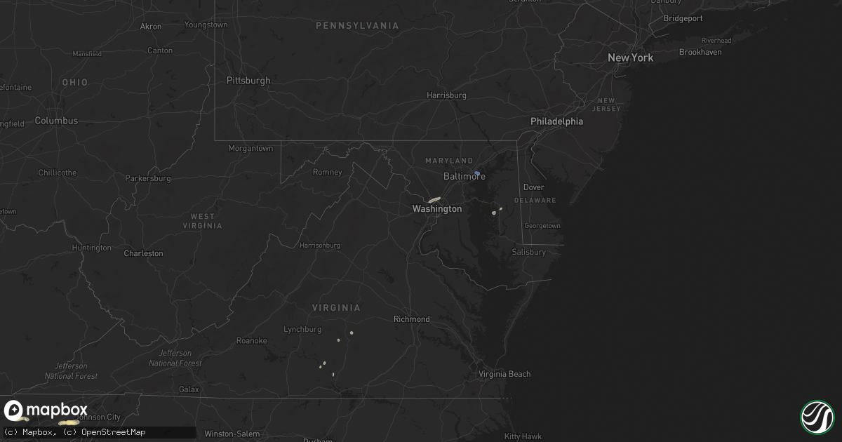 Hail map in Maryland on September 12, 2023