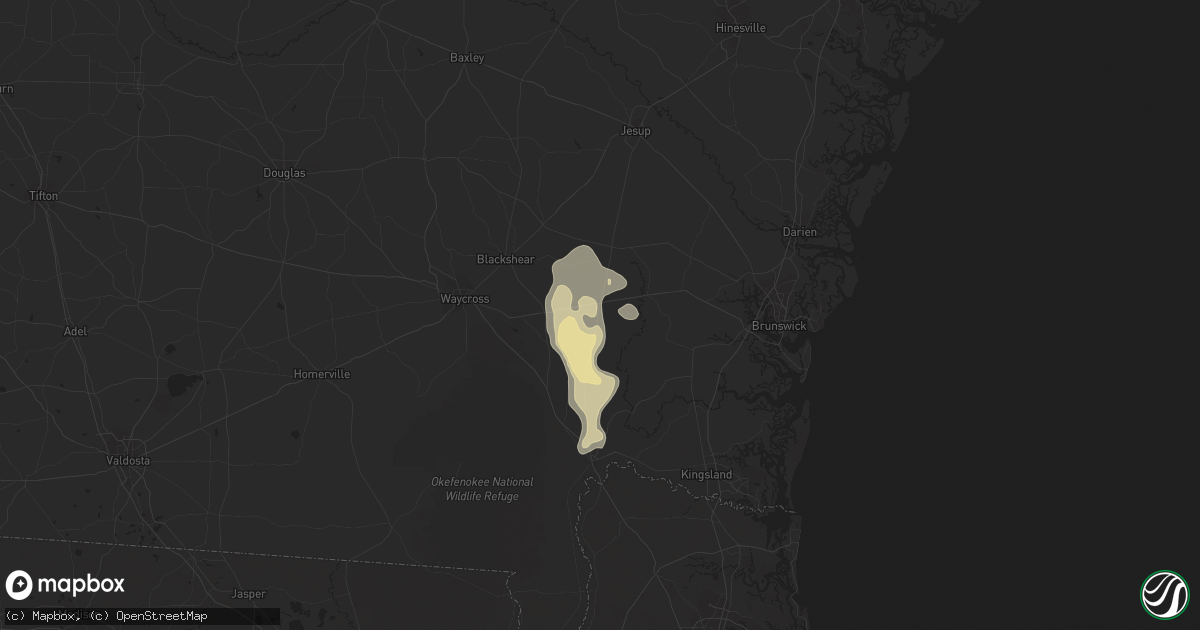 Hail map in Nahunta, GA on September 12, 2023