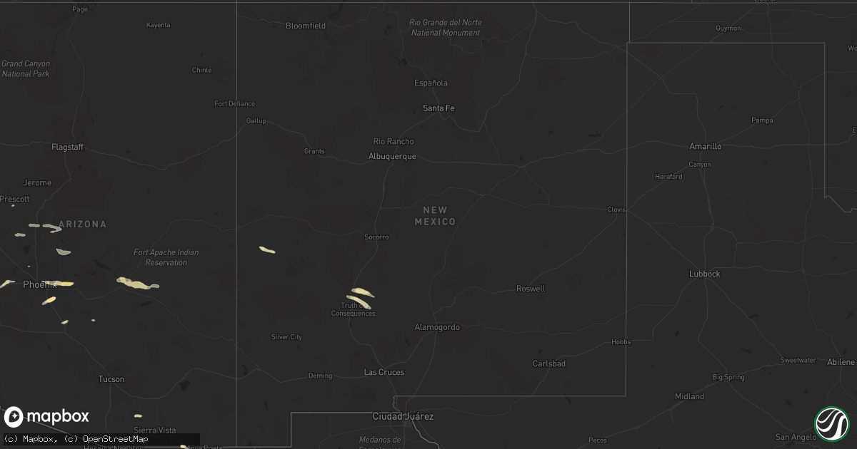 Hail map in New Mexico on September 12, 2023