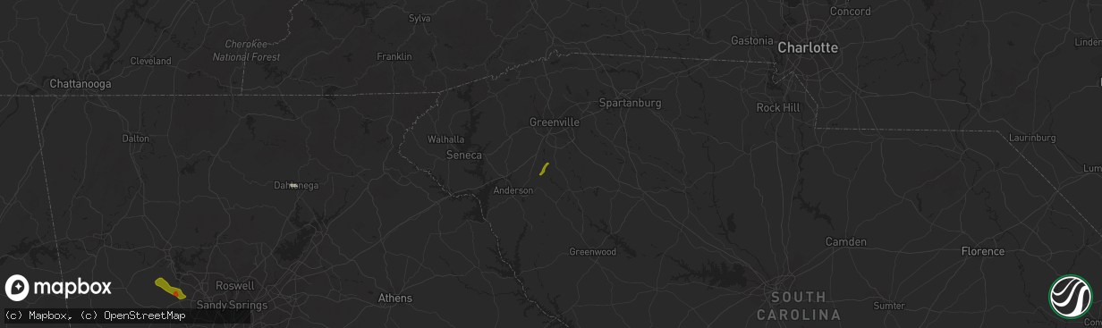 Hail map in Pelzer, SC on September 12, 2023