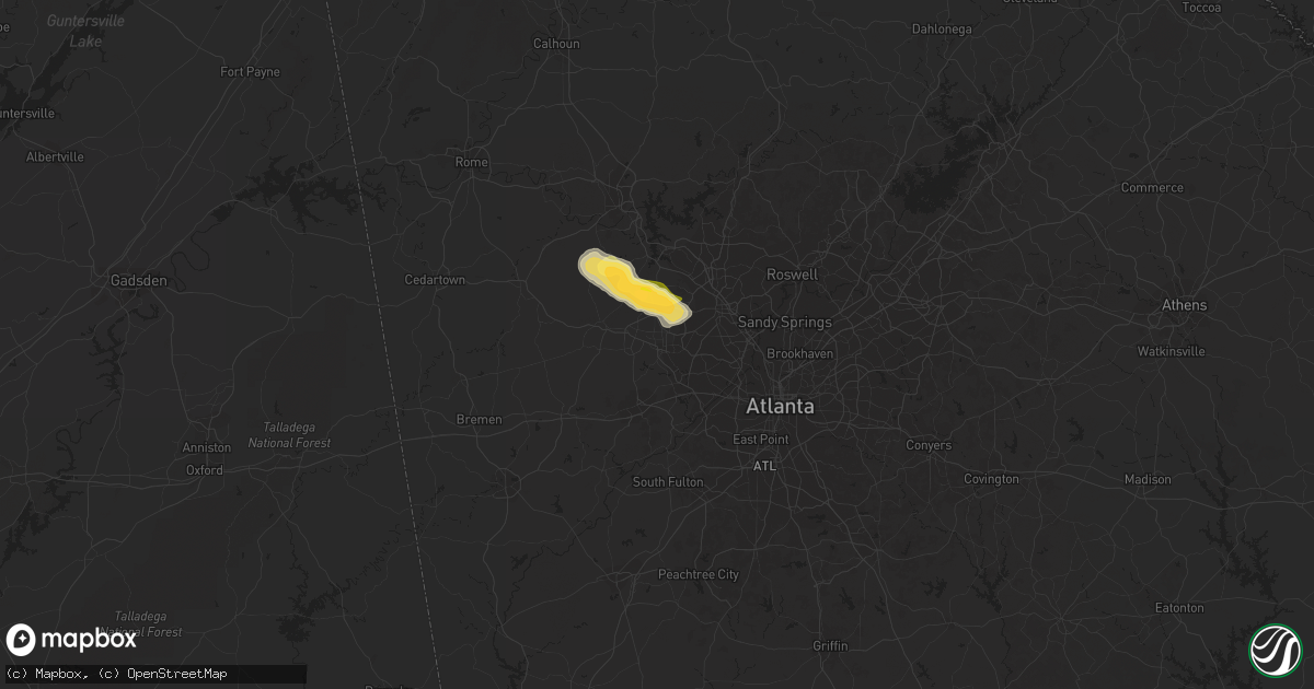 Hail map in Powder Springs, GA on September 12, 2023