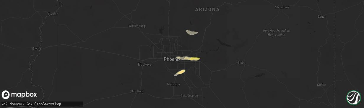 Hail map in Scottsdale, AZ on September 12, 2023