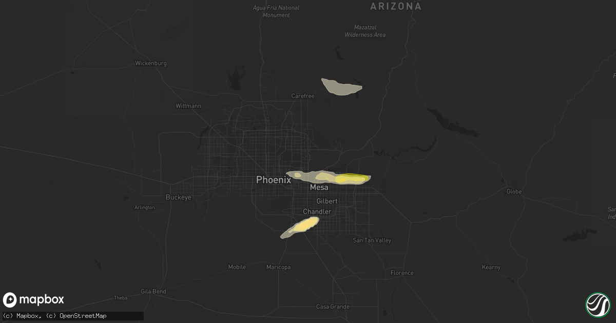 Hail map in Scottsdale, AZ on September 12, 2023