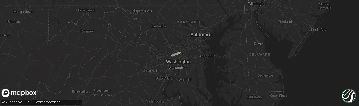 Hail map in Silver Spring, MD on September 12, 2023