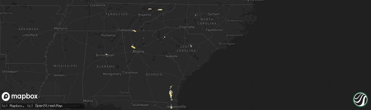 Hail map in South Carolina on September 12, 2023