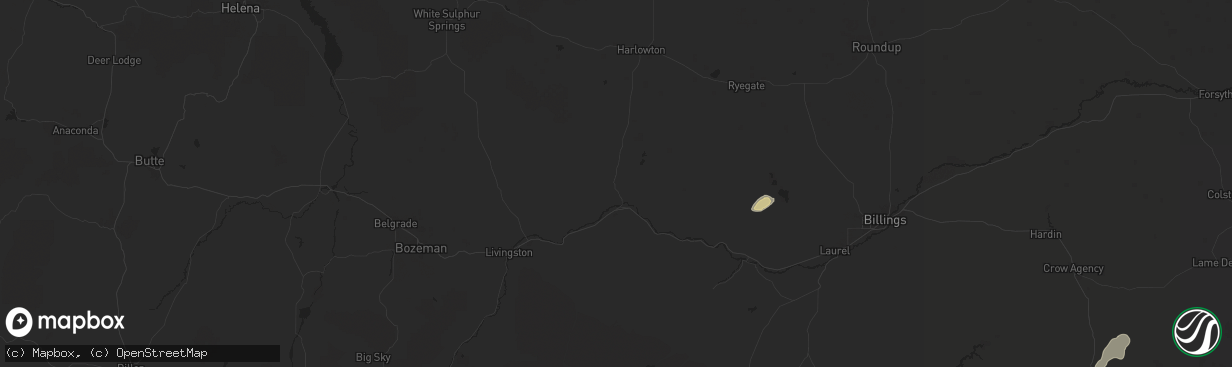 Hail map in Big Timber, MT on September 12, 2024