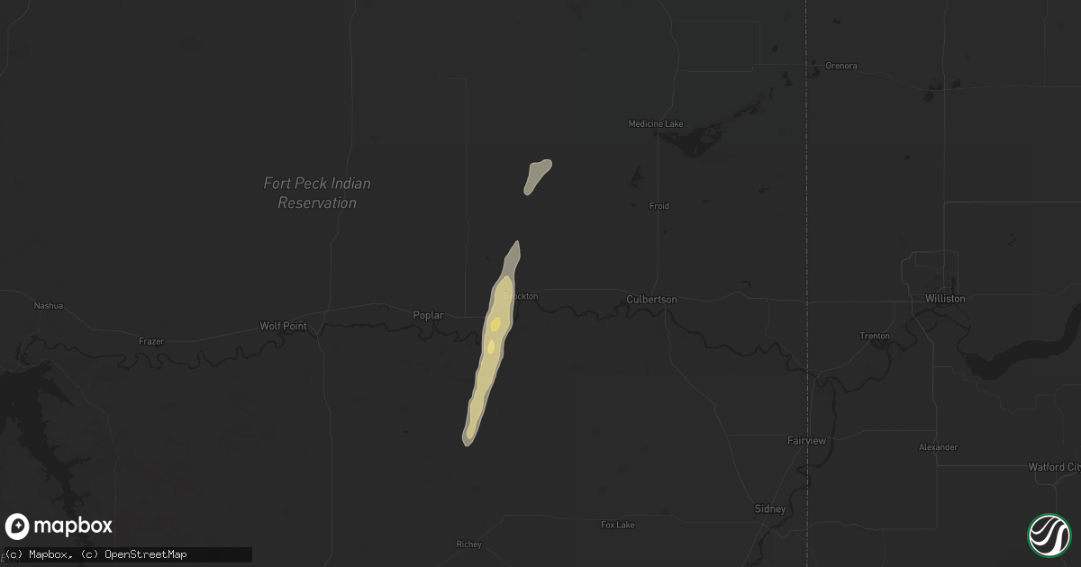 Hail map in Brockton, MT on September 12, 2024