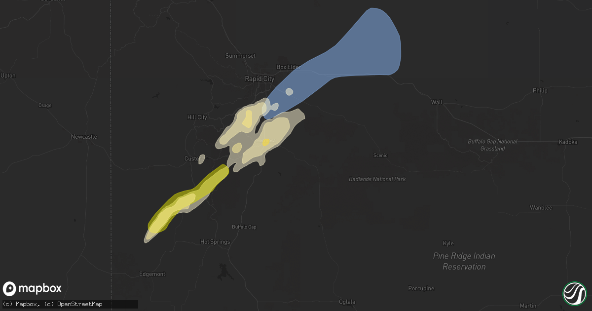 Hail map in Hermosa, SD on September 12, 2024