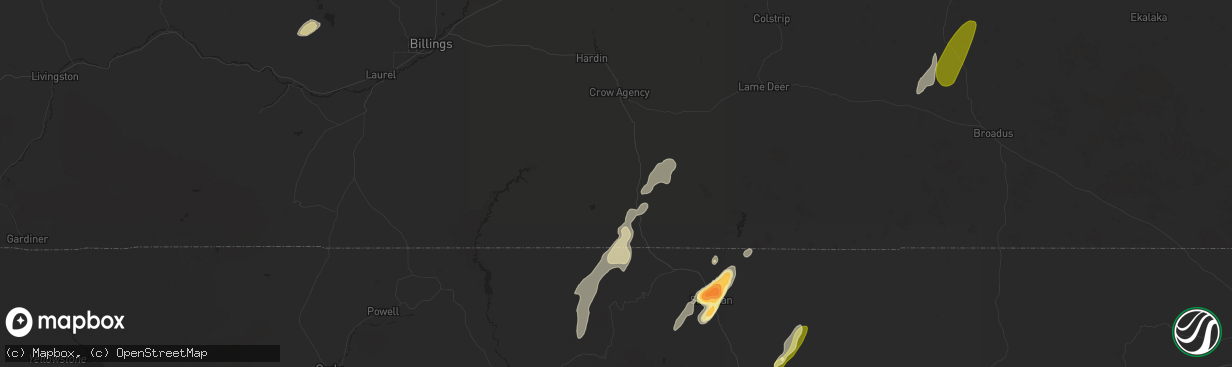 Hail map in Lodge Grass, MT on September 12, 2024