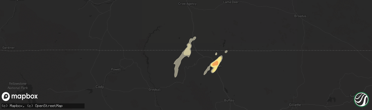 Hail map in Parkman, WY on September 12, 2024