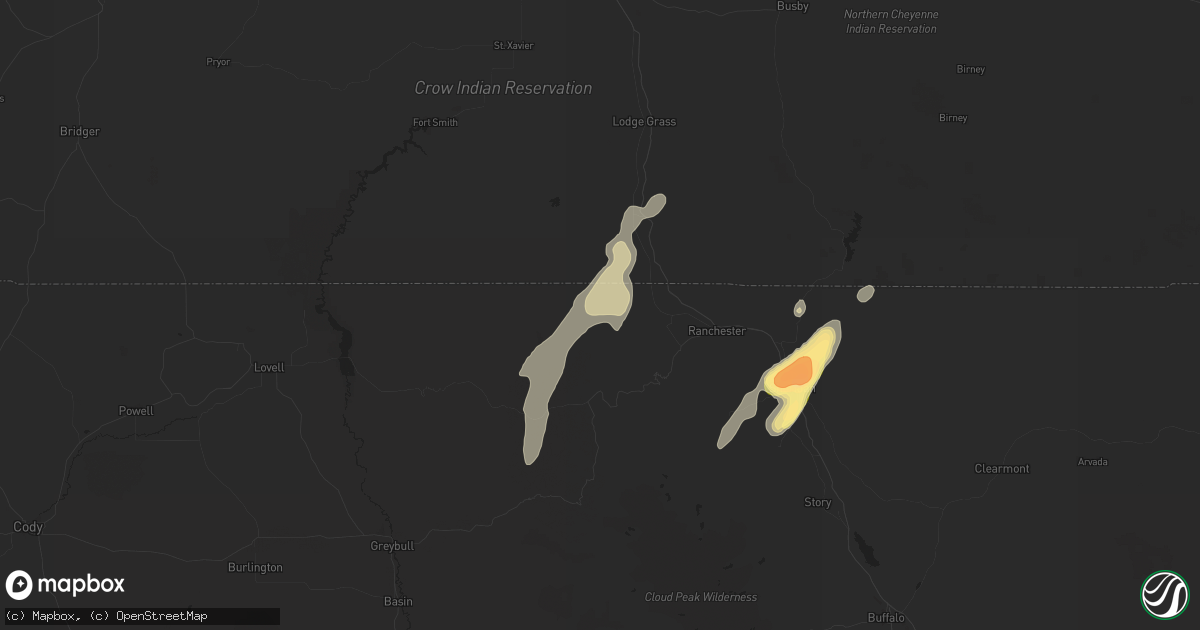 Hail map in Parkman, WY on September 12, 2024