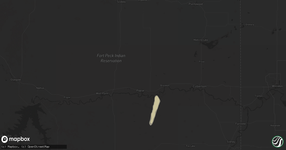 Hail map in Poplar, MT on September 12, 2024
