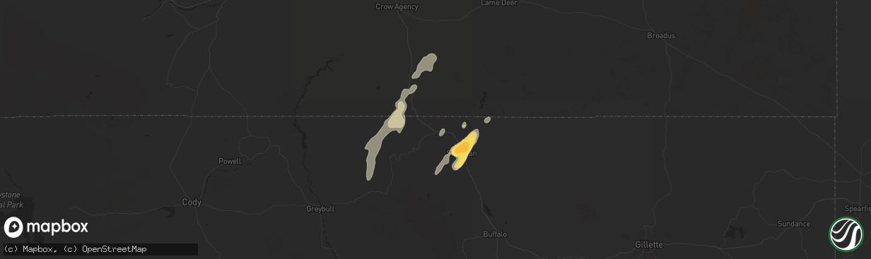 Hail map in Ranchester, WY on September 12, 2024