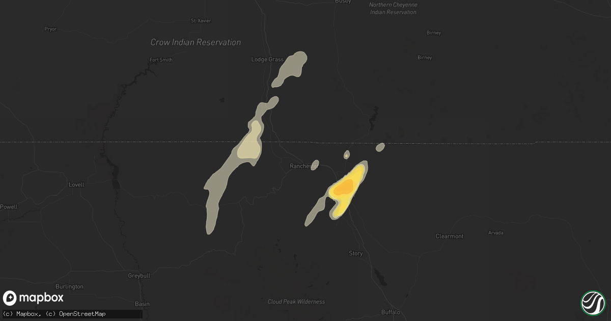 Hail map in Ranchester, WY on September 12, 2024