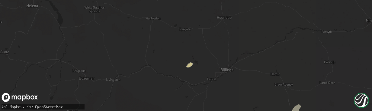 Hail map in Rapelje, MT on September 12, 2024