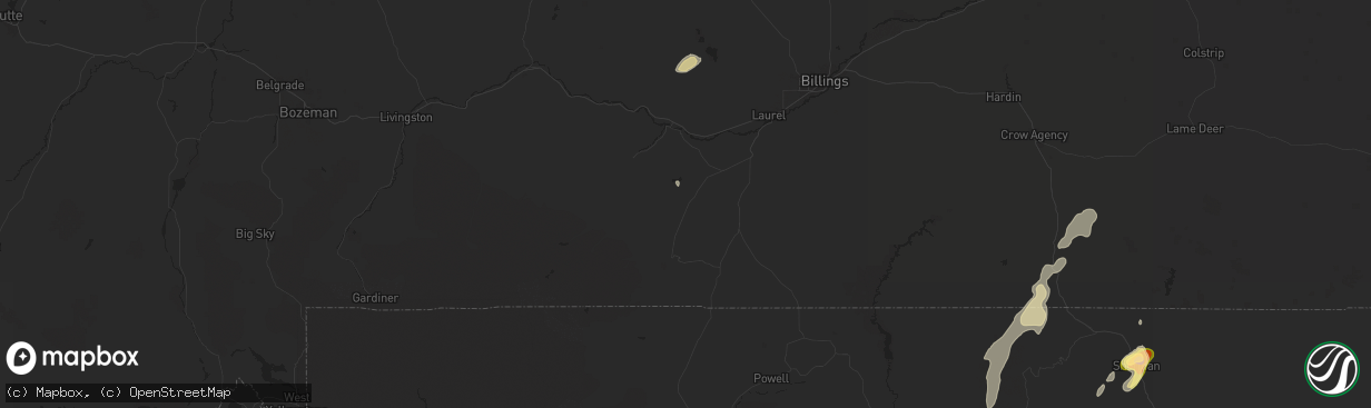 Hail map in Roberts, MT on September 12, 2024