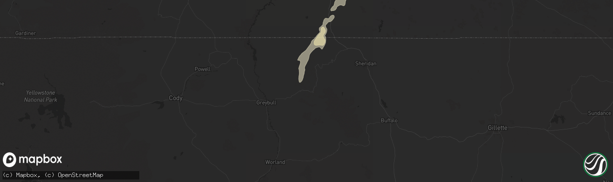 Hail map in Shell, WY on September 12, 2024