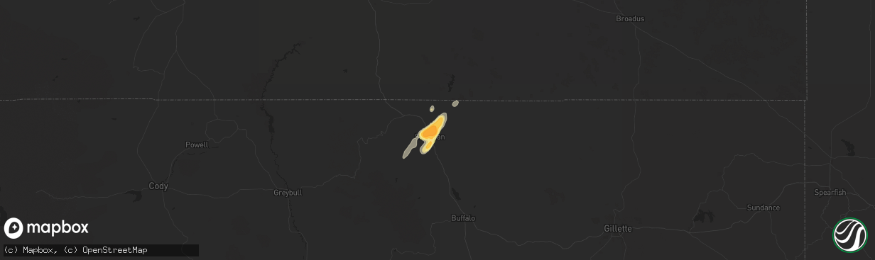 Hail map in Sheridan, WY on September 12, 2024