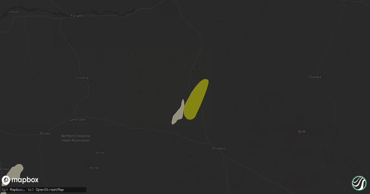 Hail map in Volborg, MT on September 12, 2024