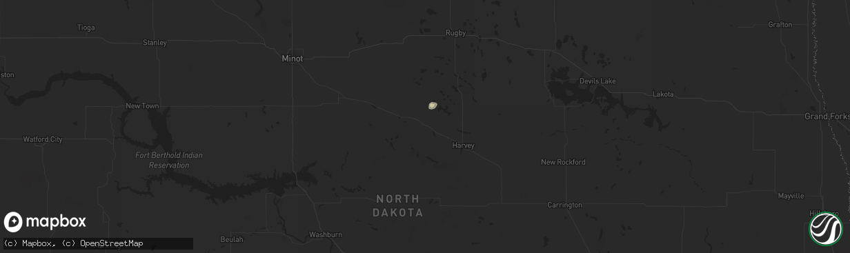 Hail map in Anamoose, ND on September 12, 2025