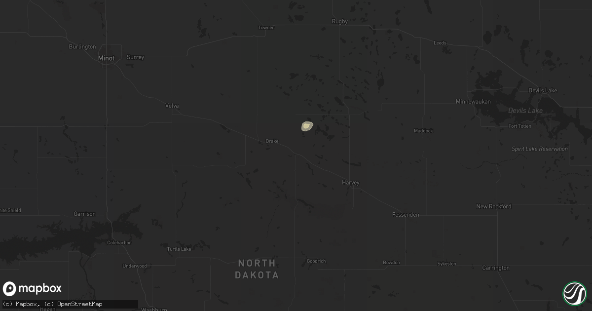 Hail map in Anamoose, ND on September 12, 2025