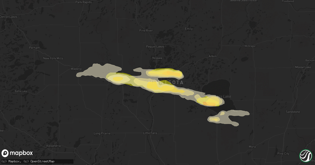 Hail map in Baxter, MN on September 12, 2025