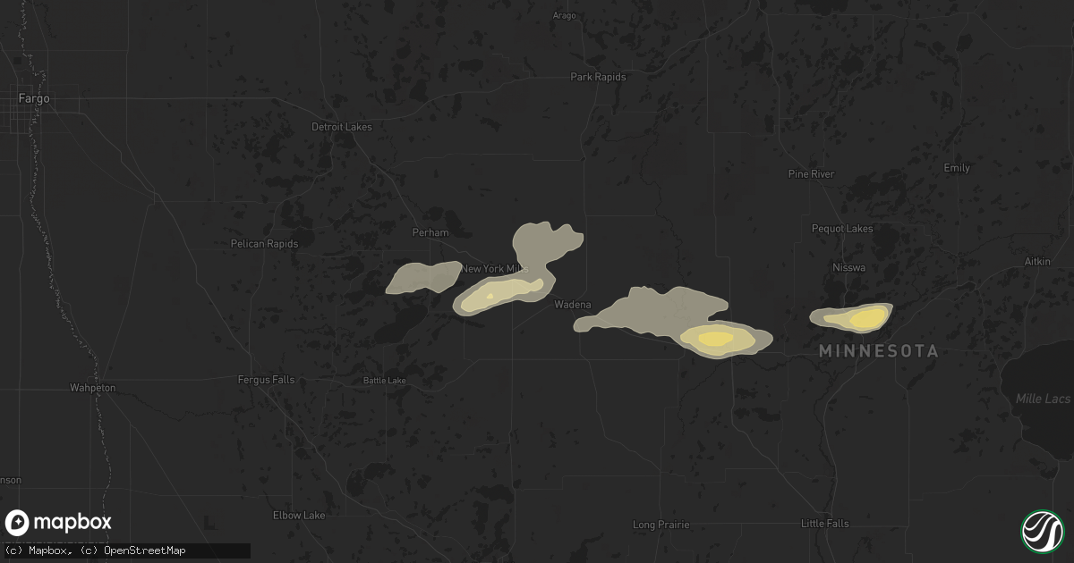 Hail map in Bluffton, MN on September 12, 2025