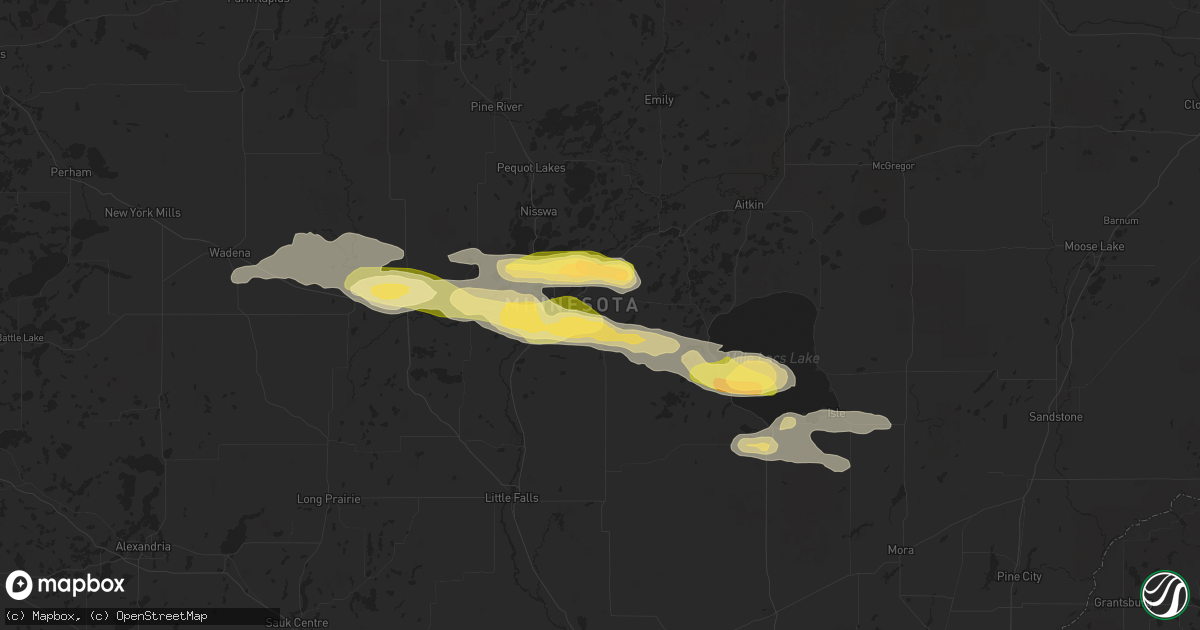 Hail map in Brainerd, MN on September 12, 2025