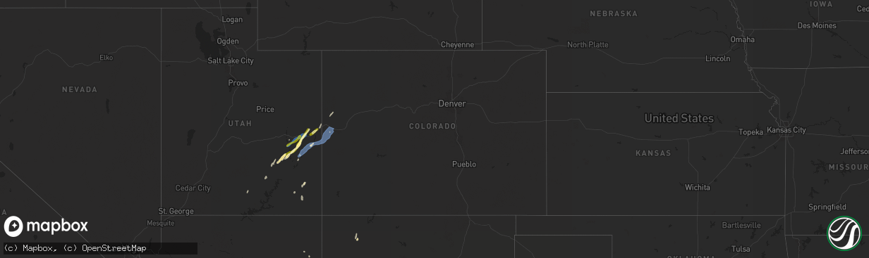 Hail map in Colorado on September 12, 2025
