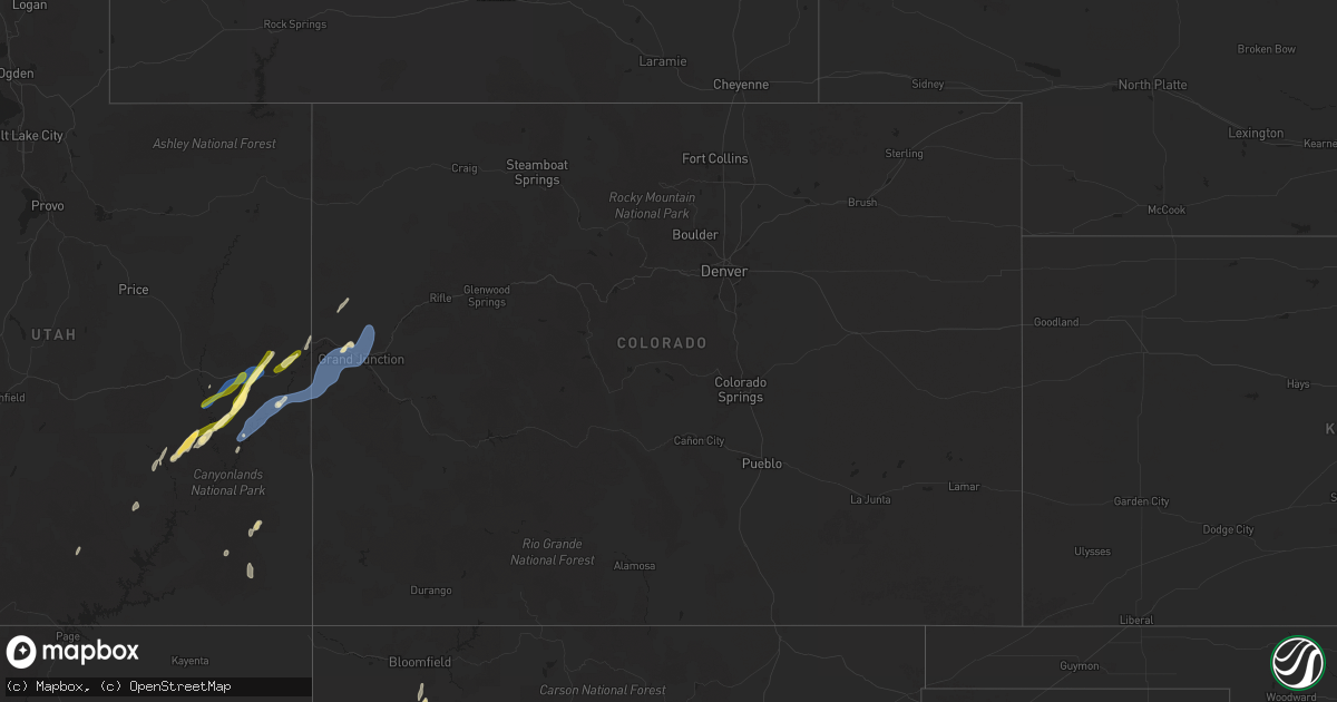 Hail map in Colorado on September 12, 2025