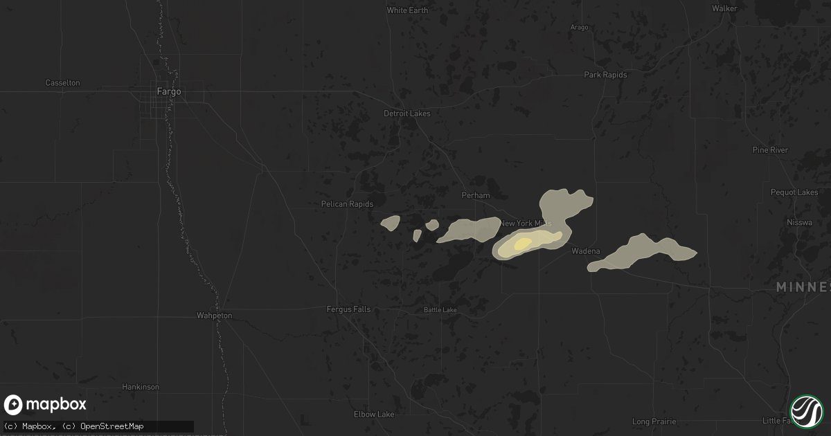 Hail map in Dent, MN on September 12, 2025