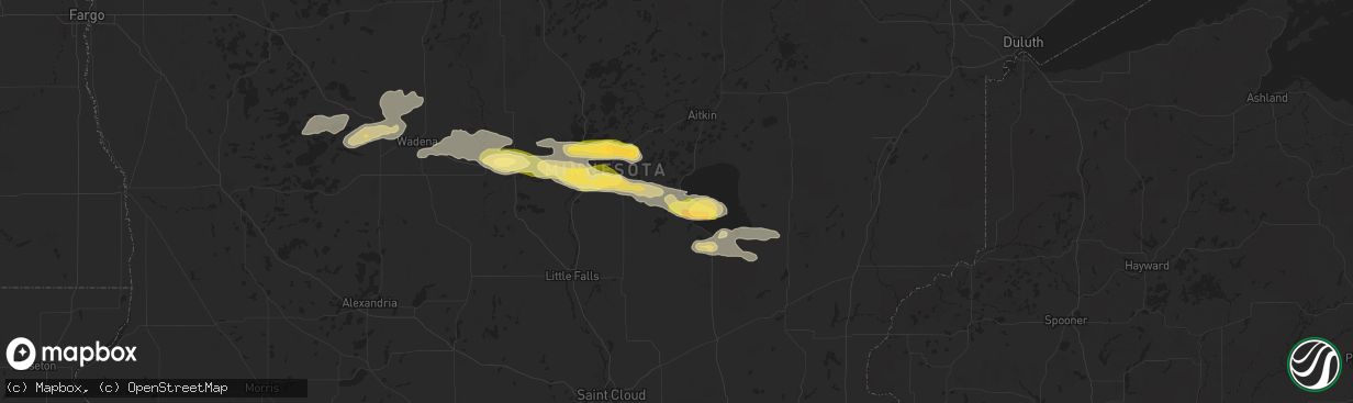 Hail map in Garrison, MN on September 12, 2025