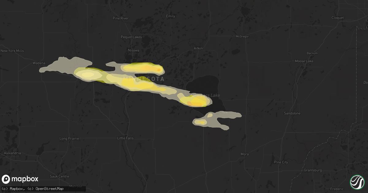 Hail map in Garrison, MN on September 12, 2025