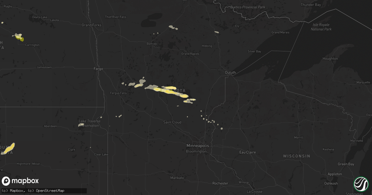 Hail map in Minnesota on September 12, 2025
