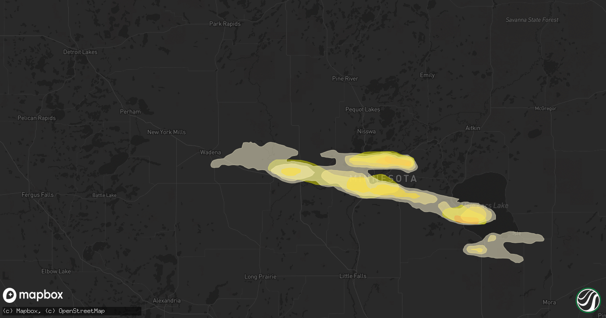 Hail map in Motley, MN on September 12, 2025