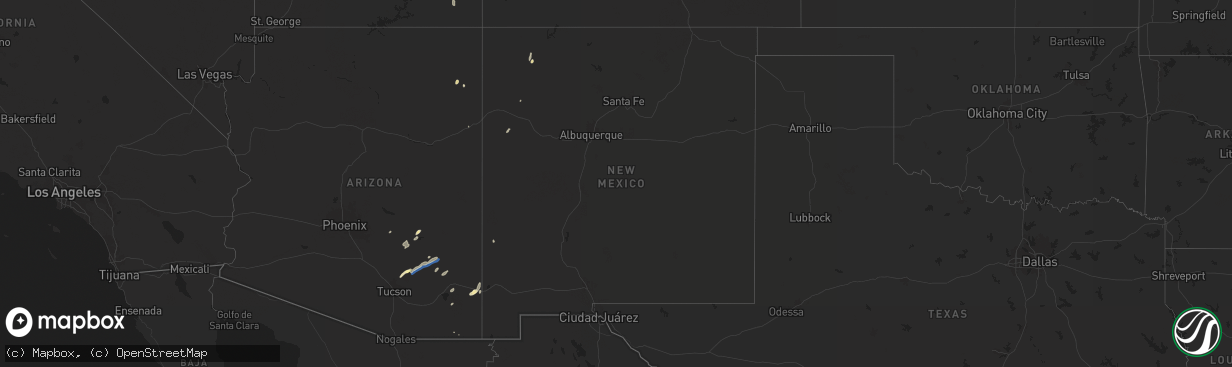 Hail map in New Mexico on September 12, 2025