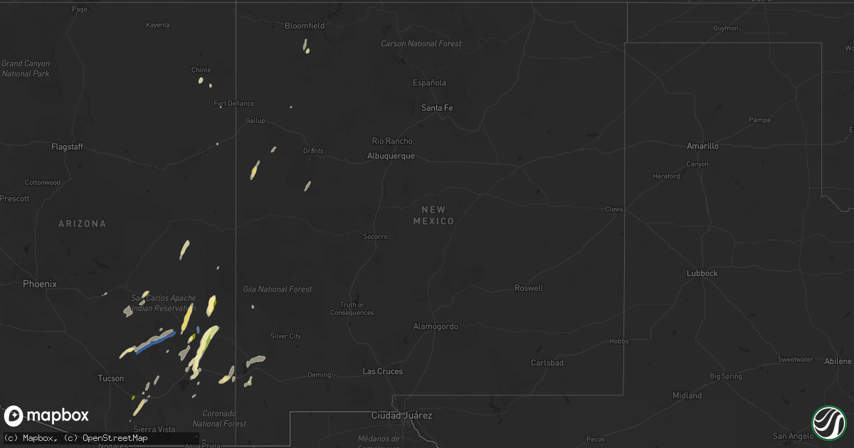 Hail map in New Mexico on September 12, 2025