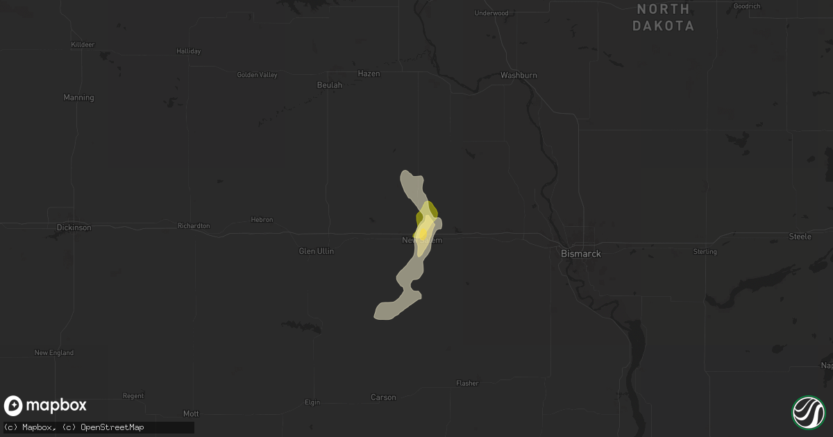 Hail map in New Salem, ND on September 12, 2025