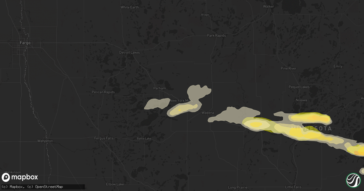 Hail map in New York Mills, MN on September 12, 2025