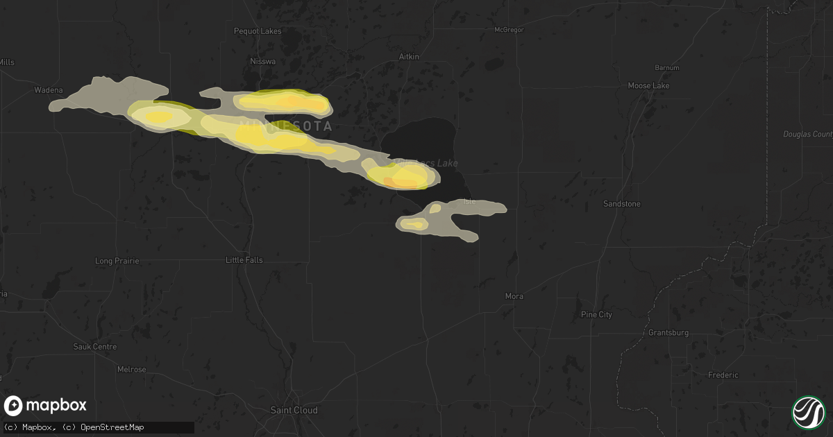 Hail map in Onamia, MN on September 12, 2025