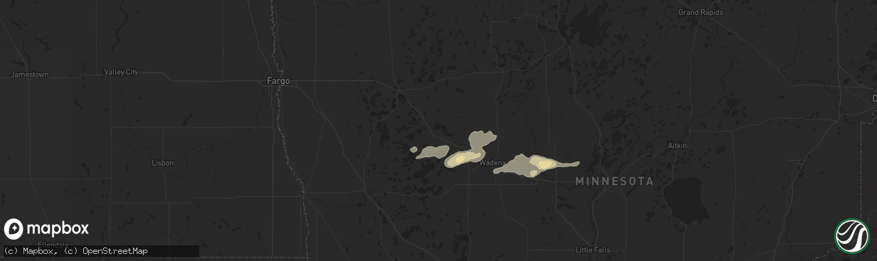 Hail map in Perham, MN on September 12, 2025