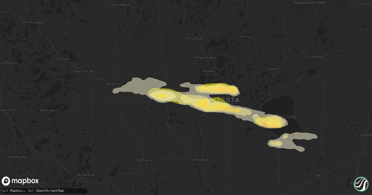 Hail map in Pillager, MN on September 12, 2025