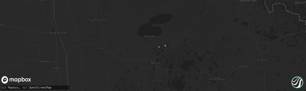 Hail map in Puposky, MN on September 12, 2025