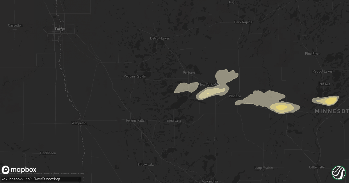Hail map in Richville, MN on September 12, 2025