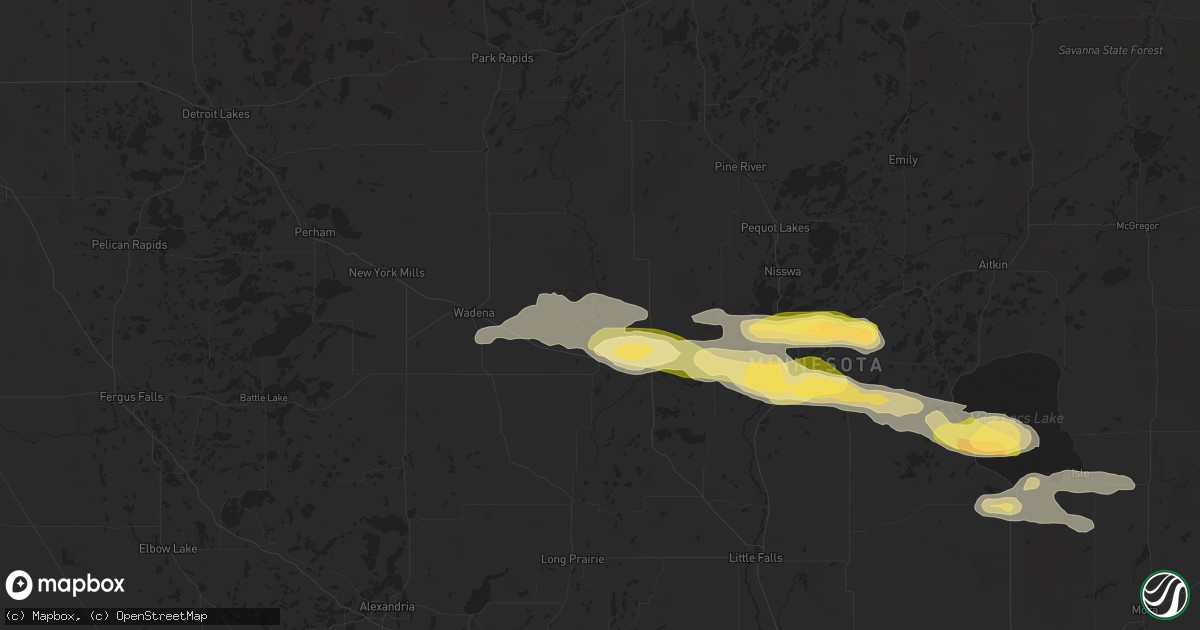 Hail map in Staples, MN on September 12, 2025