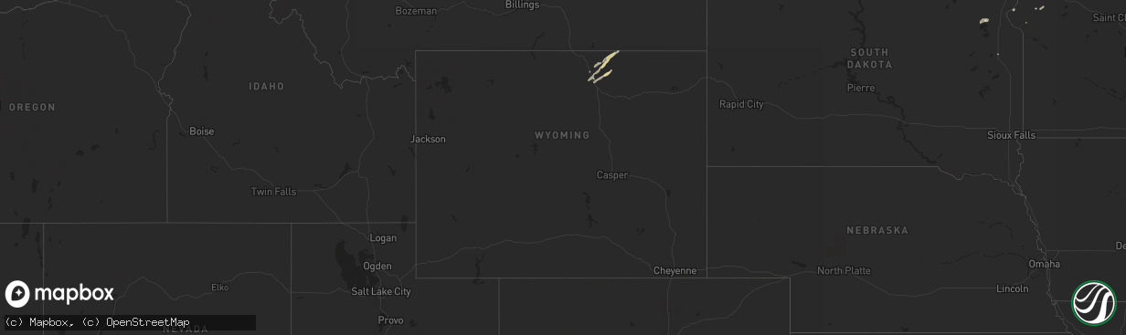 Hail map in Wyoming on September 12, 2025